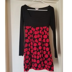 Long Sleeve Dress (black/red)